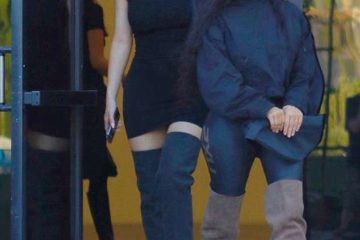 Kim Kardashian and Kylie Jenner stun in spandex Yeezy Outfits